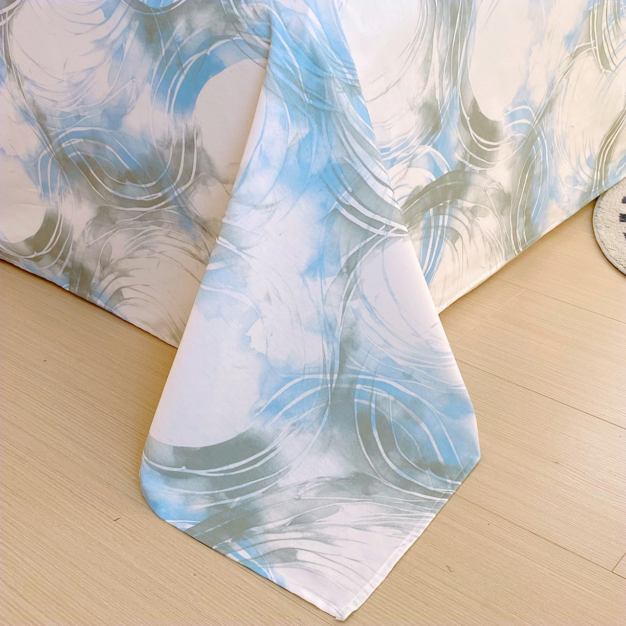 91家纺网 家纺一手货源 找家纺 小懒猪 2026全棉纯棉印花单床单床单单件 墨旋