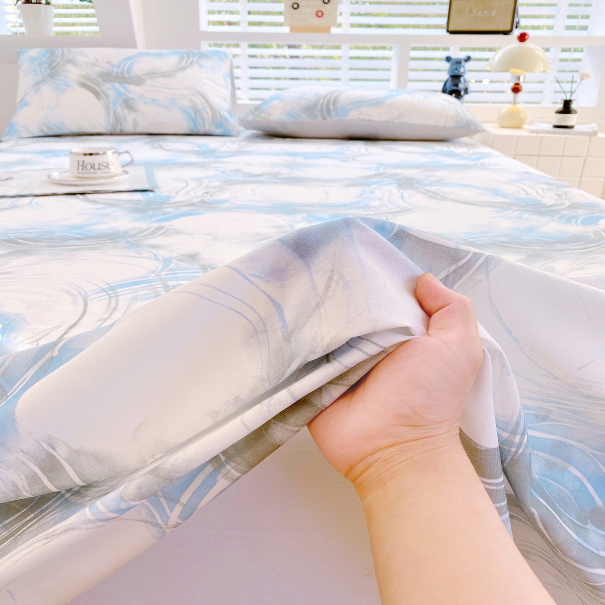 91家纺网 家纺一手货源 找家纺 小懒猪 2026全棉纯棉印花单床单床单单件 墨旋