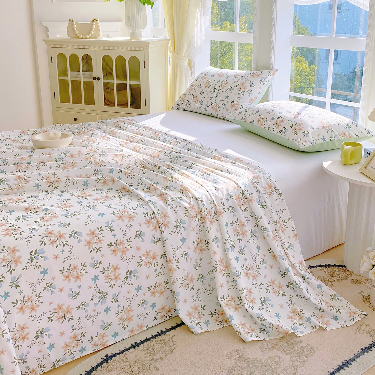 91家纺网 家纺一手货源 找家纺 小懒猪 2026全棉纯棉印花单床单床单单件 沐风苍兰