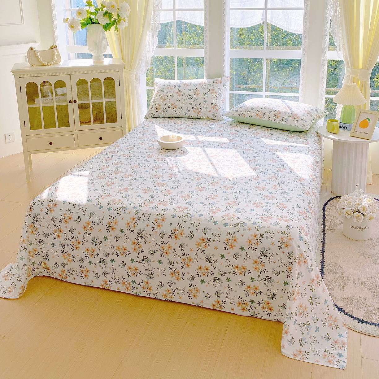 91家纺网 家纺一手货源 找家纺 小懒猪 2026全棉纯棉印花单床单床单单件 沐风苍兰