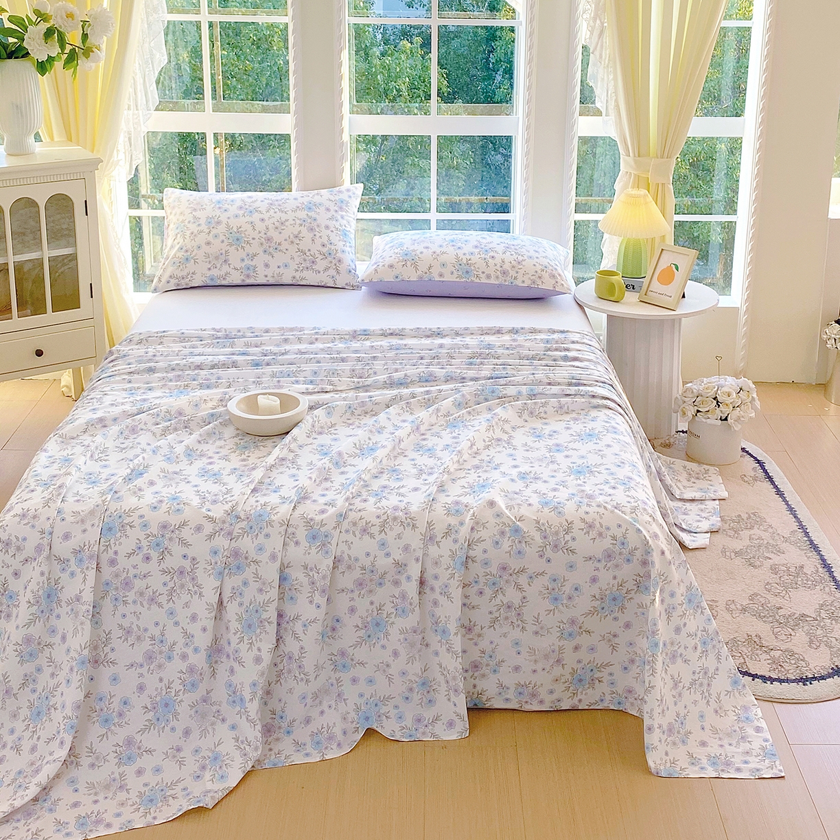 小懒猪 2026全棉纯棉印花单床单床单单件 青蔓花盏