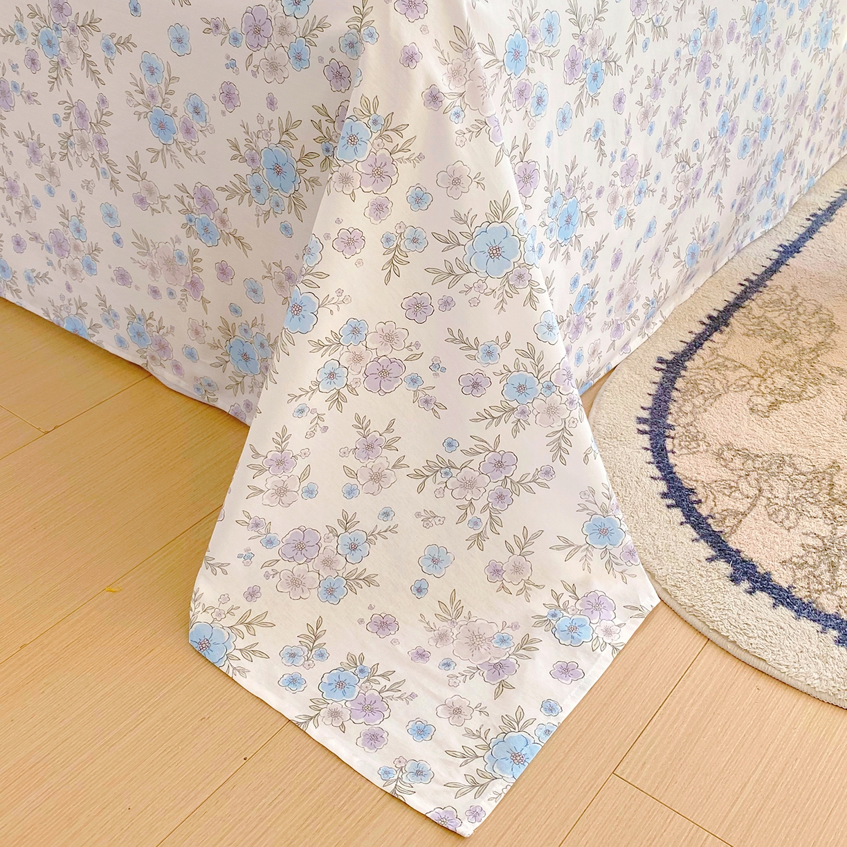 91家纺网 家纺一手货源 找家纺 小懒猪 2026全棉纯棉印花单床单床单单件 青蔓花盏