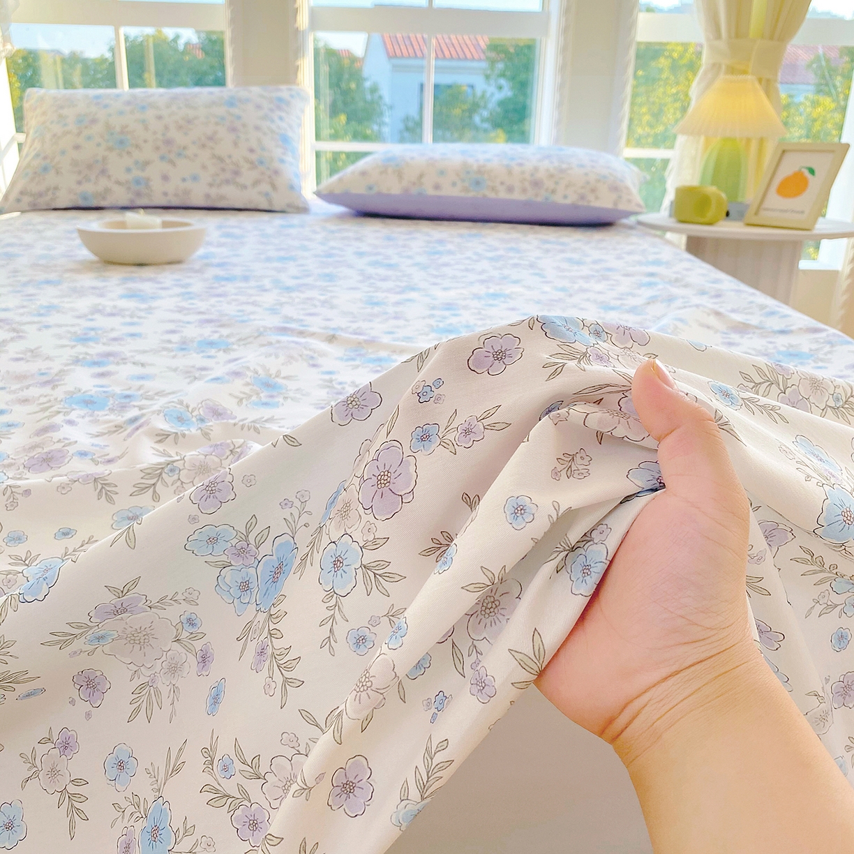 91家纺网 家纺一手货源 找家纺 小懒猪 2026全棉纯棉印花单床单床单单件 青蔓花盏