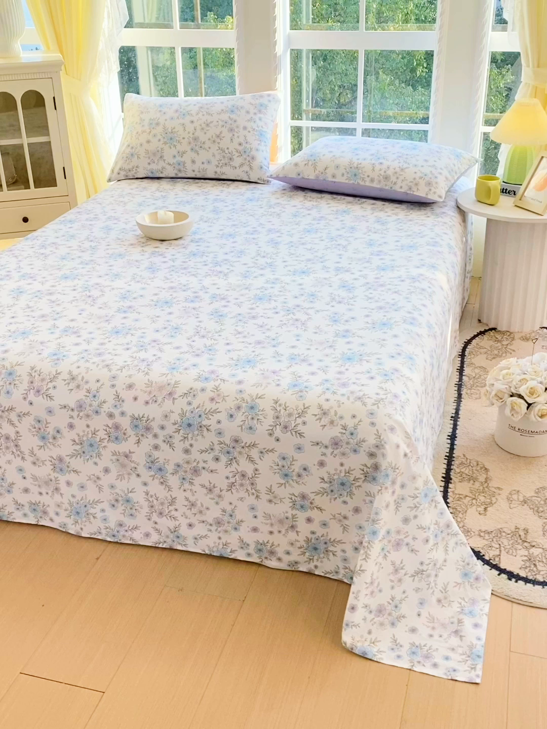 91家纺网 家纺一手货源 找家纺 小懒猪 2026全棉纯棉印花单床单床单单件 青蔓花盏