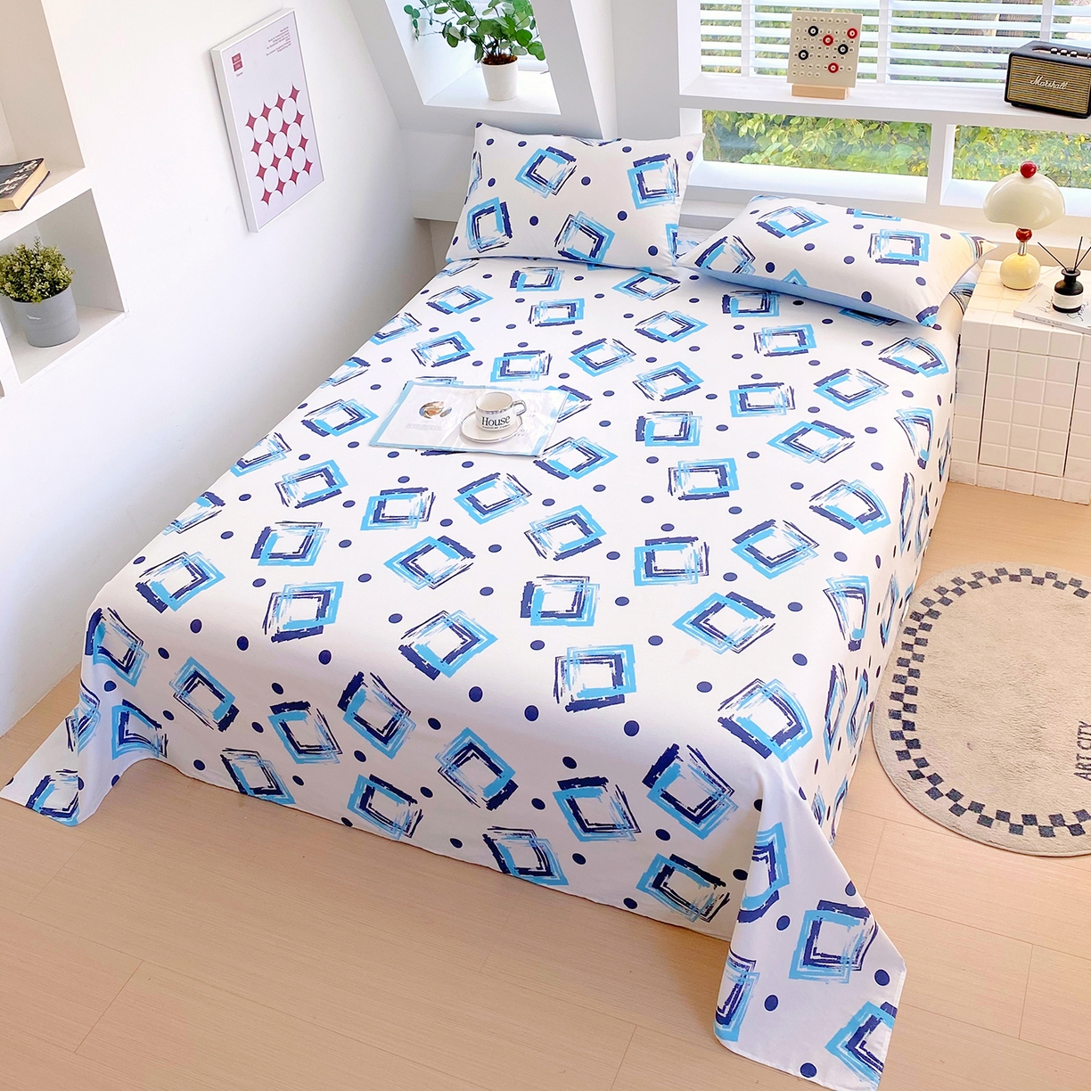 91家纺网 家纺一手货源 找家纺 小懒猪 2026全棉纯棉印花单床单床单单件 清棱