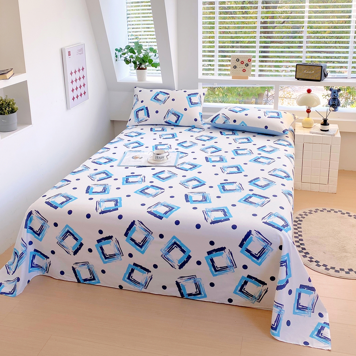 91家纺网 家纺一手货源 找家纺 小懒猪 2026全棉纯棉印花单床单床单单件 清棱