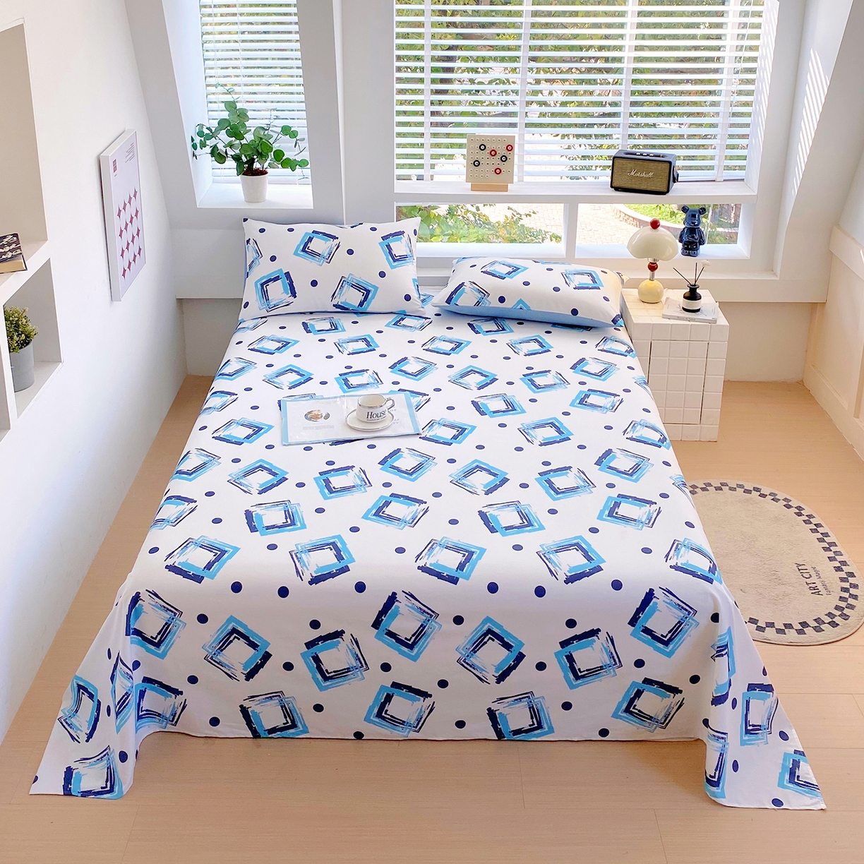 91家纺网 家纺一手货源 找家纺 小懒猪 2026全棉纯棉印花单床单床单单件 清棱