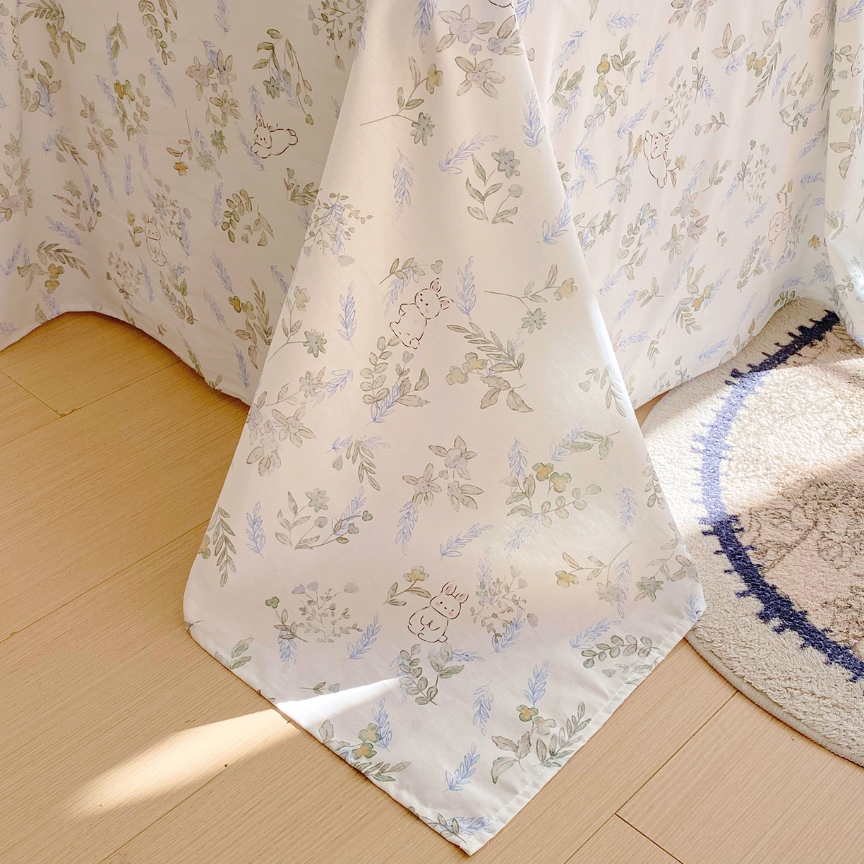 91家纺网 家纺一手货源 找家纺 小懒猪 2026全棉纯棉印花单床单床单单件 森屹兔眠