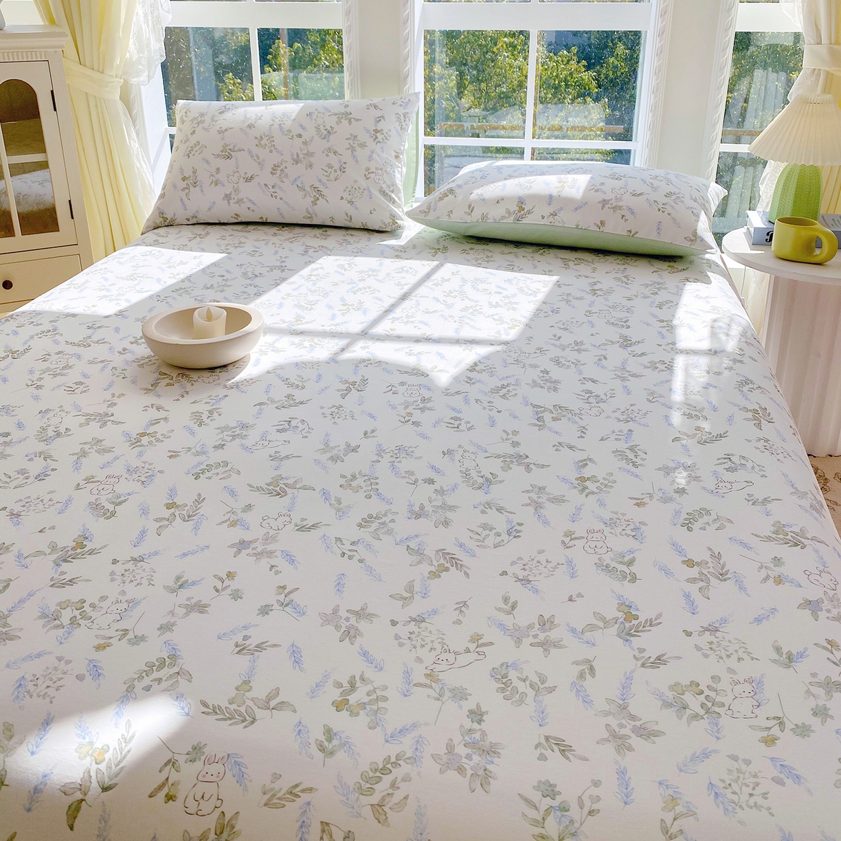 91家纺网 家纺一手货源 找家纺 小懒猪 2026全棉纯棉印花单床单床单单件 森屹兔眠