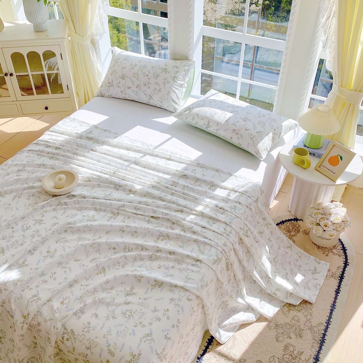 91家纺网 家纺一手货源 找家纺 小懒猪 2026全棉纯棉印花单床单床单单件 森屹兔眠