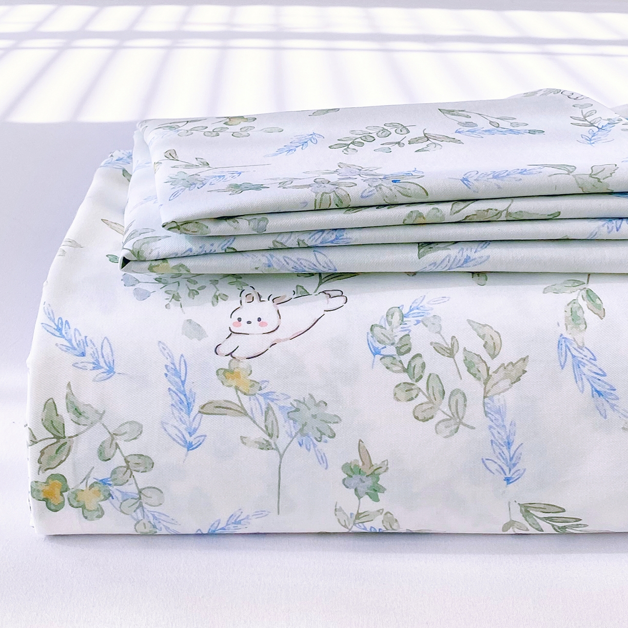 91家纺网 家纺一手货源 找家纺 小懒猪 2026全棉纯棉印花单床单床单单件 森屹兔眠