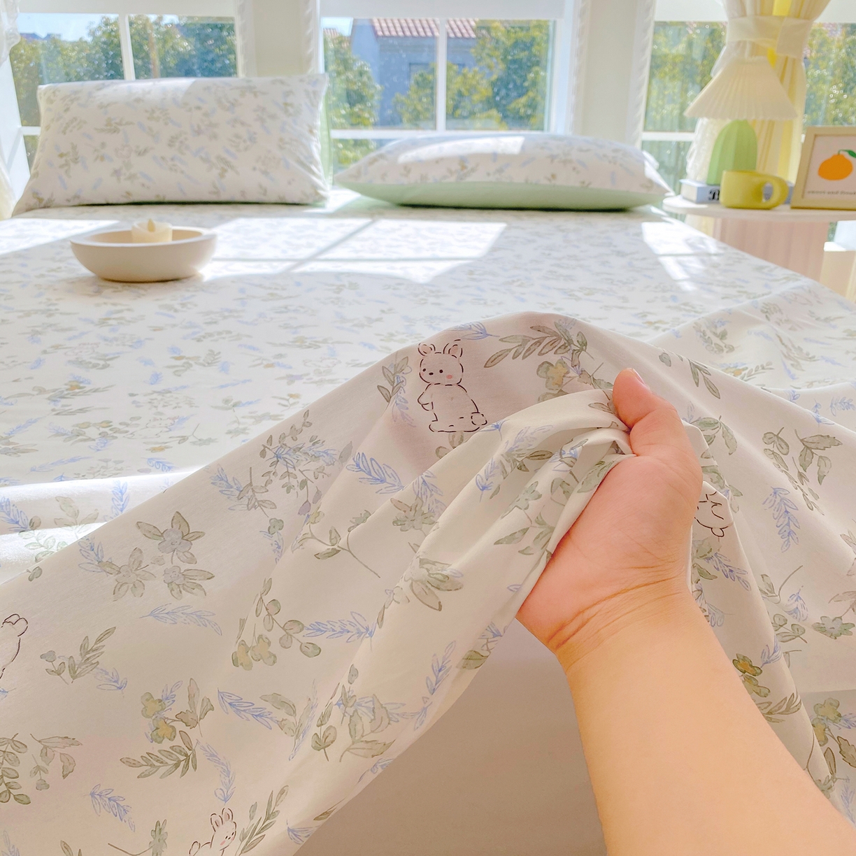 91家纺网 家纺一手货源 找家纺 小懒猪 2026全棉纯棉印花单床单床单单件 森屹兔眠