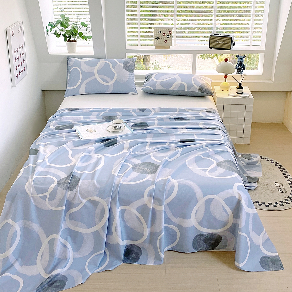 小懒猪 2026全棉纯棉印花单床单床单单件 素环影