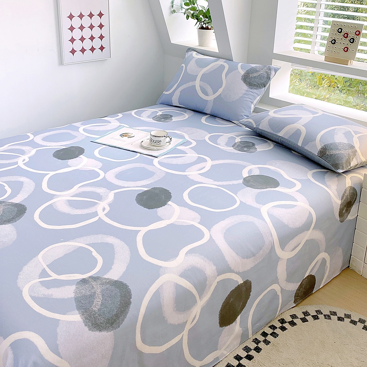 91家纺网 家纺一手货源 找家纺 小懒猪 2026全棉纯棉印花单床单床单单件 素环影