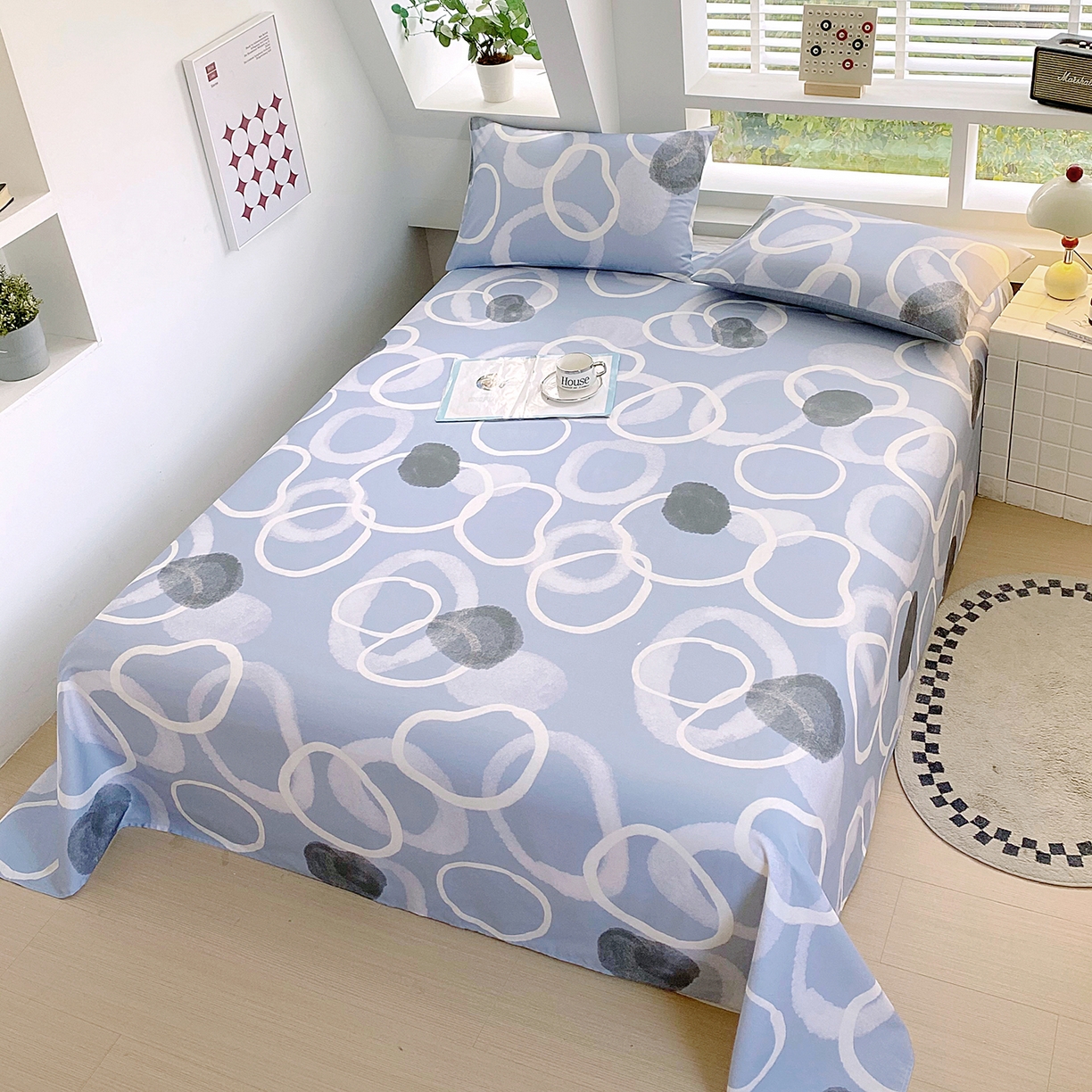 91家纺网 家纺一手货源 找家纺 小懒猪 2026全棉纯棉印花单床单床单单件 素环影