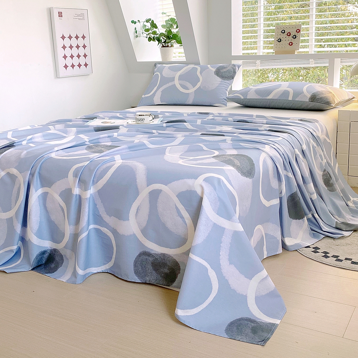 91家纺网 家纺一手货源 找家纺 小懒猪 2026全棉纯棉印花单床单床单单件 素环影