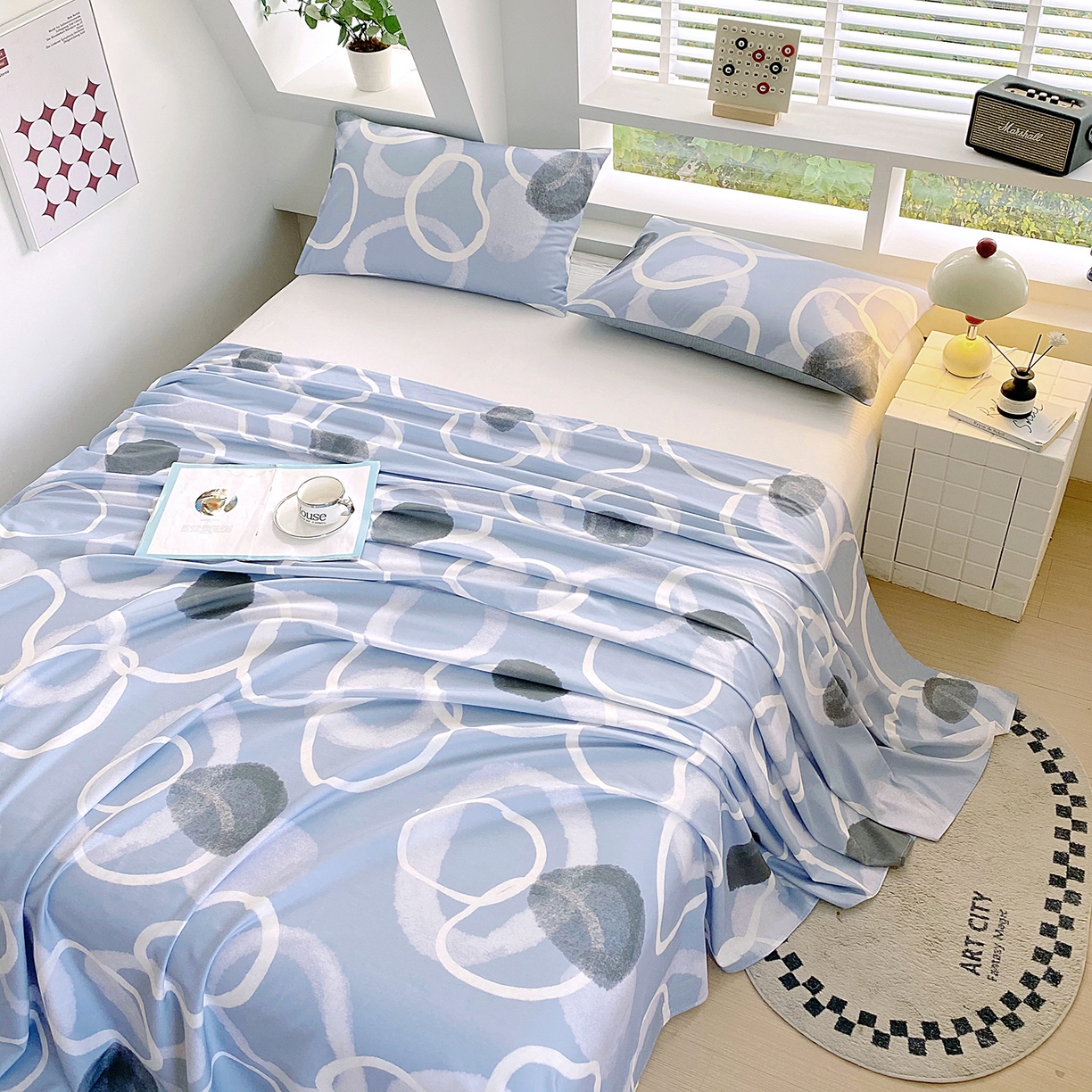 91家纺网 家纺一手货源 找家纺 小懒猪 2026全棉纯棉印花单床单床单单件 素环影