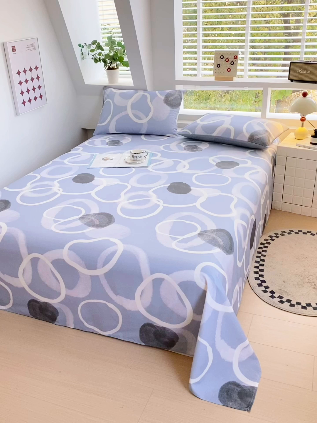 91家纺网 家纺一手货源 找家纺 小懒猪 2026全棉纯棉印花单床单床单单件 素环影