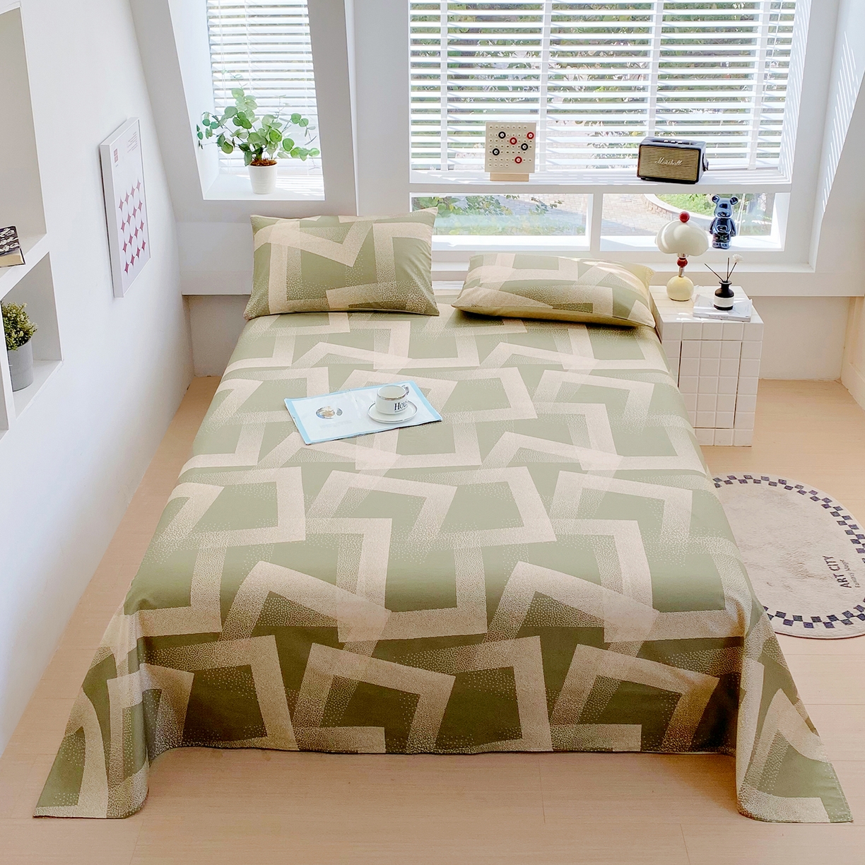 91家纺网 家纺一手货源 找家纺 小懒猪 2026全棉纯棉印花单床单床单单件 素律