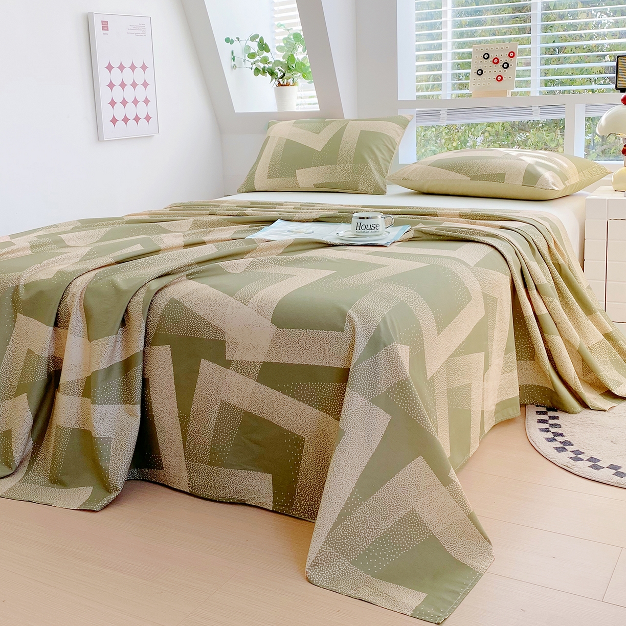 91家纺网 家纺一手货源 找家纺 小懒猪 2026全棉纯棉印花单床单床单单件 素律