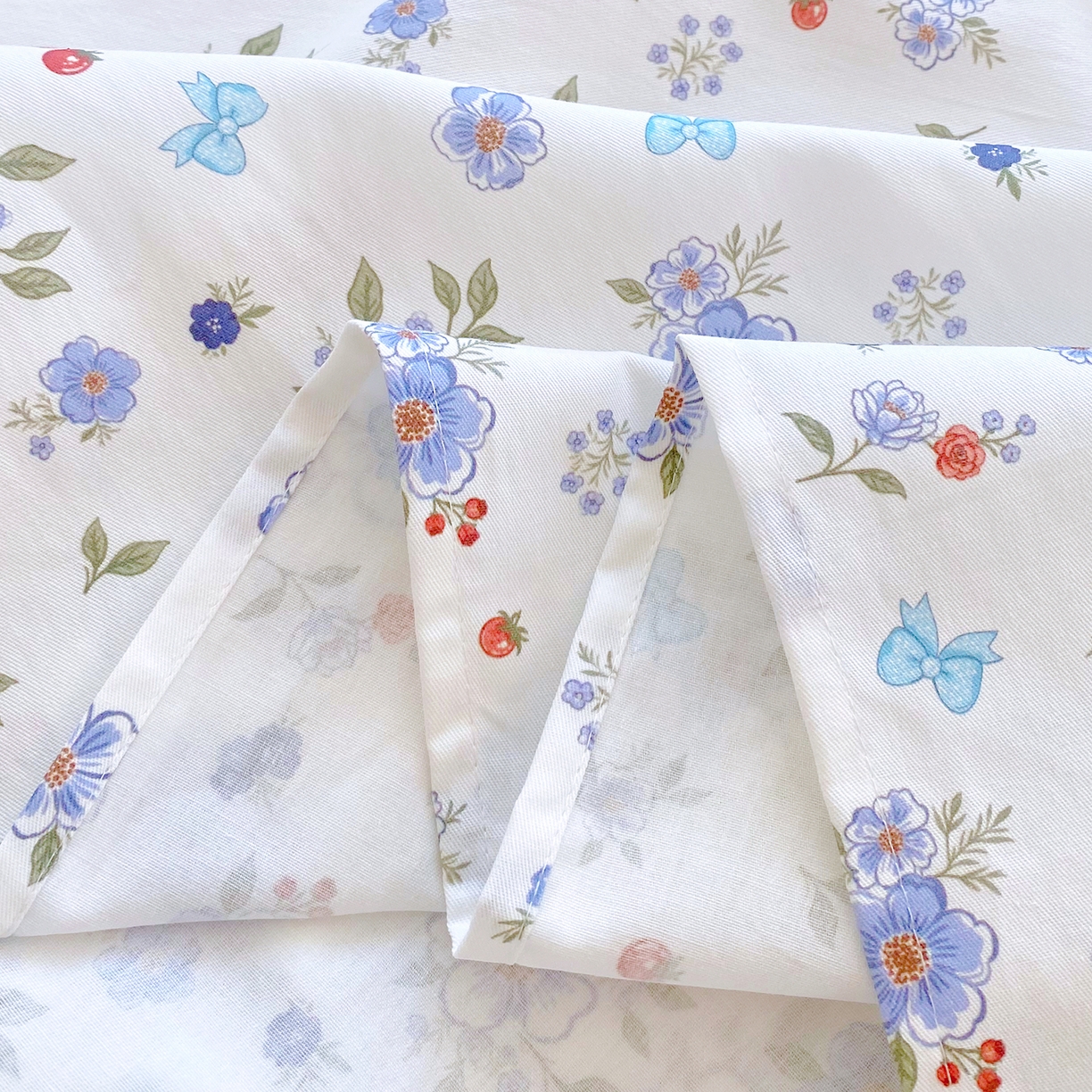 91家纺网 家纺一手货源 找家纺 小懒猪 2026全棉纯棉印花单床单床单单件 雾蓝花簇