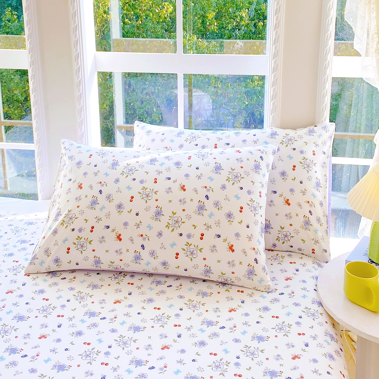 91家纺网 家纺一手货源 找家纺 小懒猪 2026全棉纯棉印花单床单床单单件 雾蓝花簇