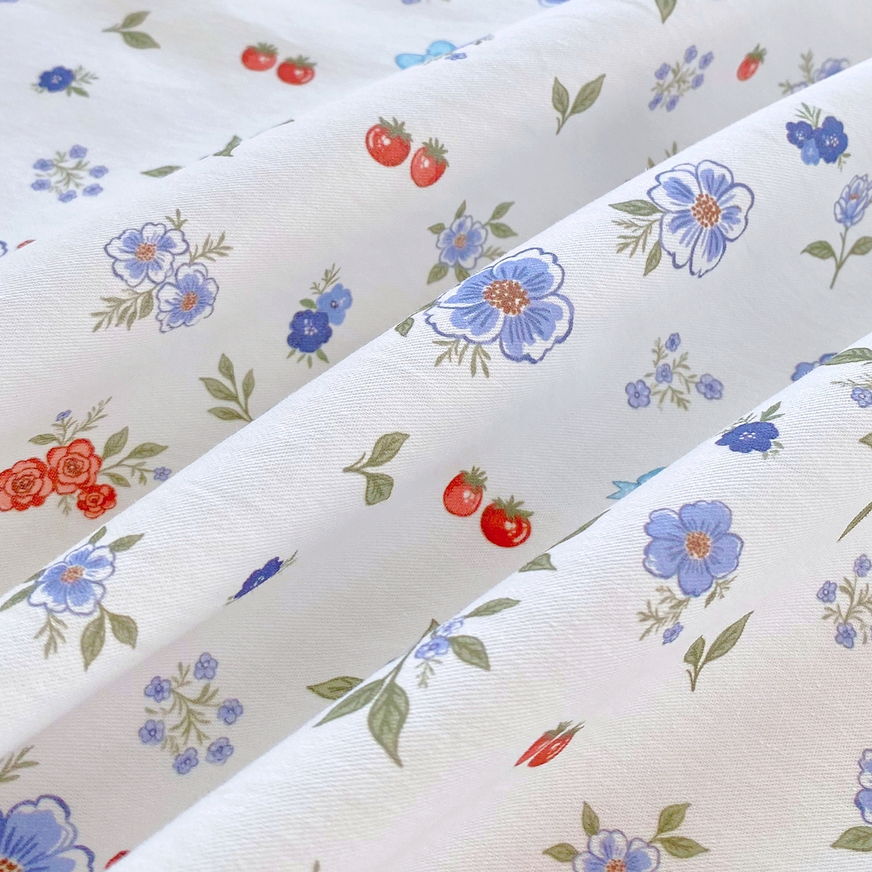 91家纺网 家纺一手货源 找家纺 小懒猪 2026全棉纯棉印花单床单床单单件 雾蓝花簇