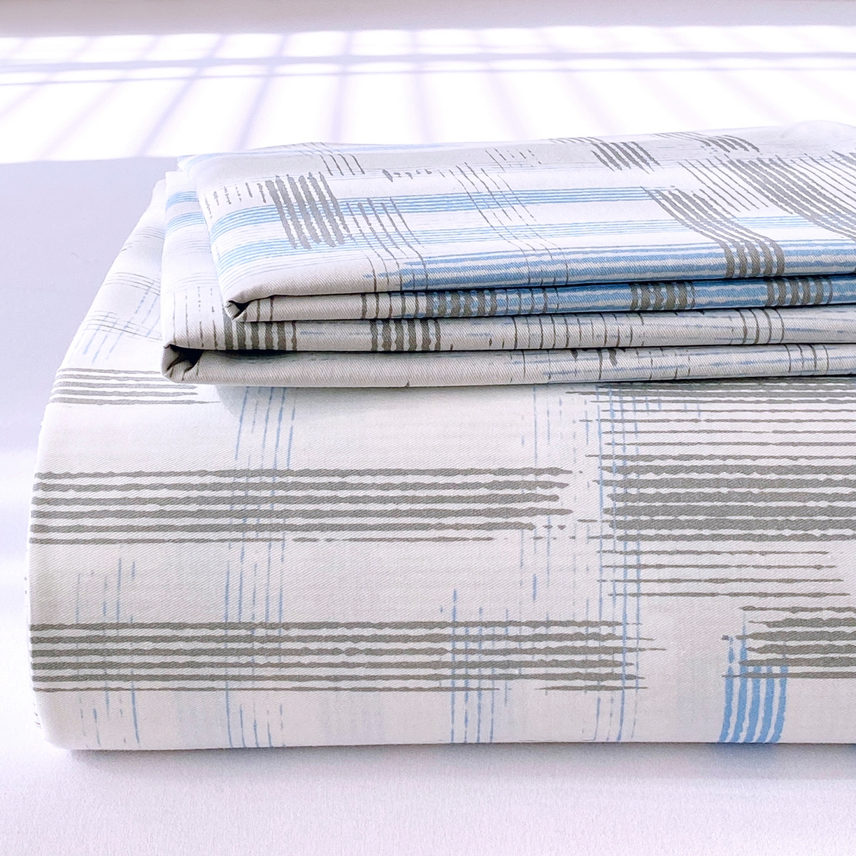 91家纺网 家纺一手货源 找家纺 小懒猪 2026全棉纯棉印花单床单床单单件 线影轻痕