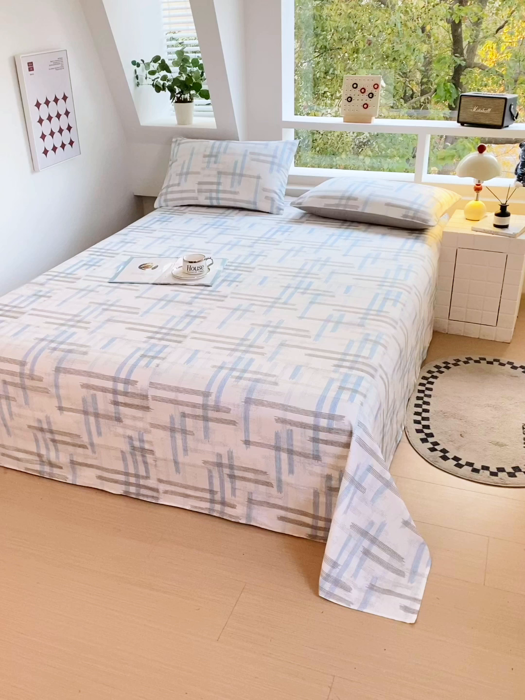 91家纺网 家纺一手货源 找家纺 小懒猪 2026全棉纯棉印花单床单床单单件 线影轻痕