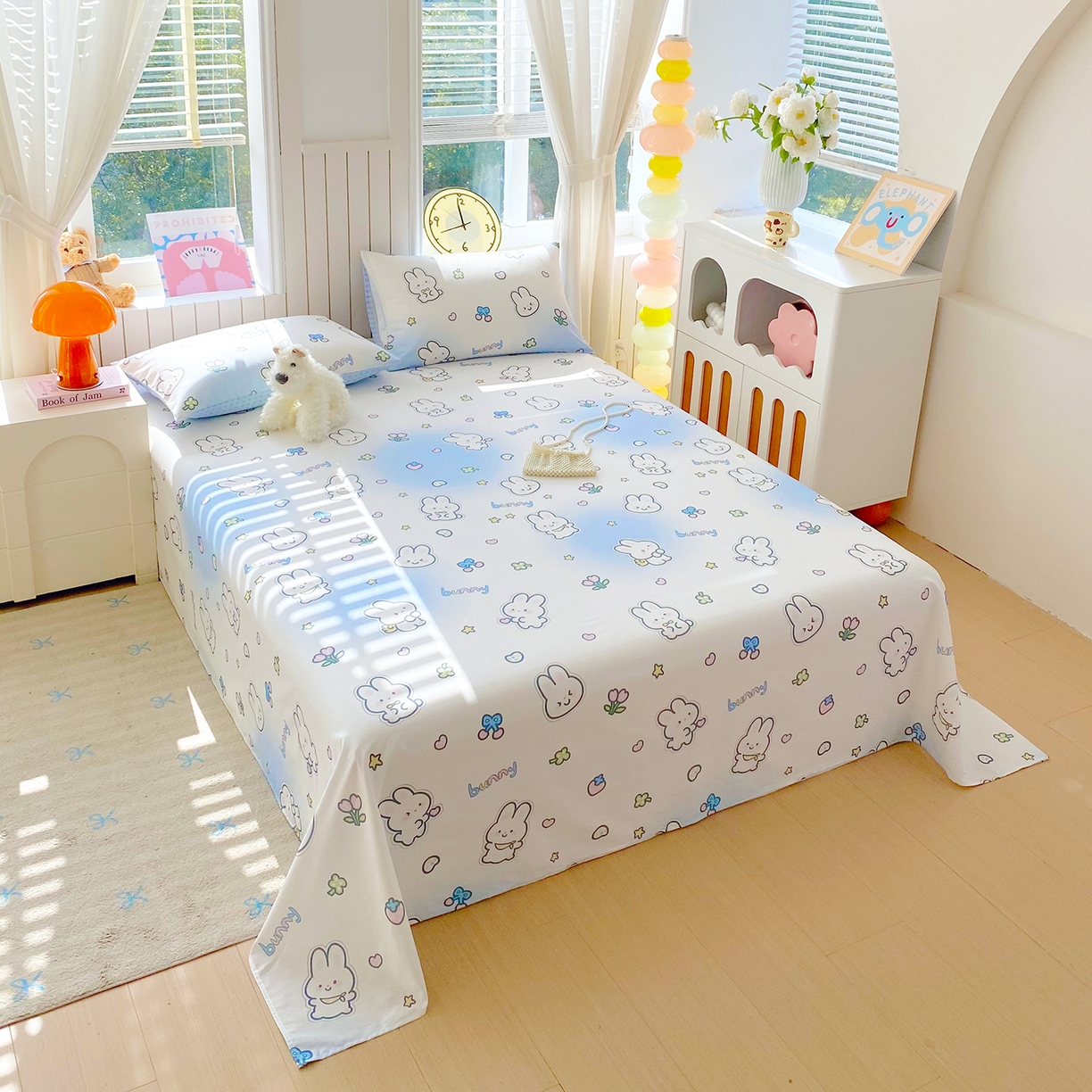 91家纺网 家纺一手货源 找家纺 小懒猪 2026全棉纯棉印花单床单床单单件 星兔软糖