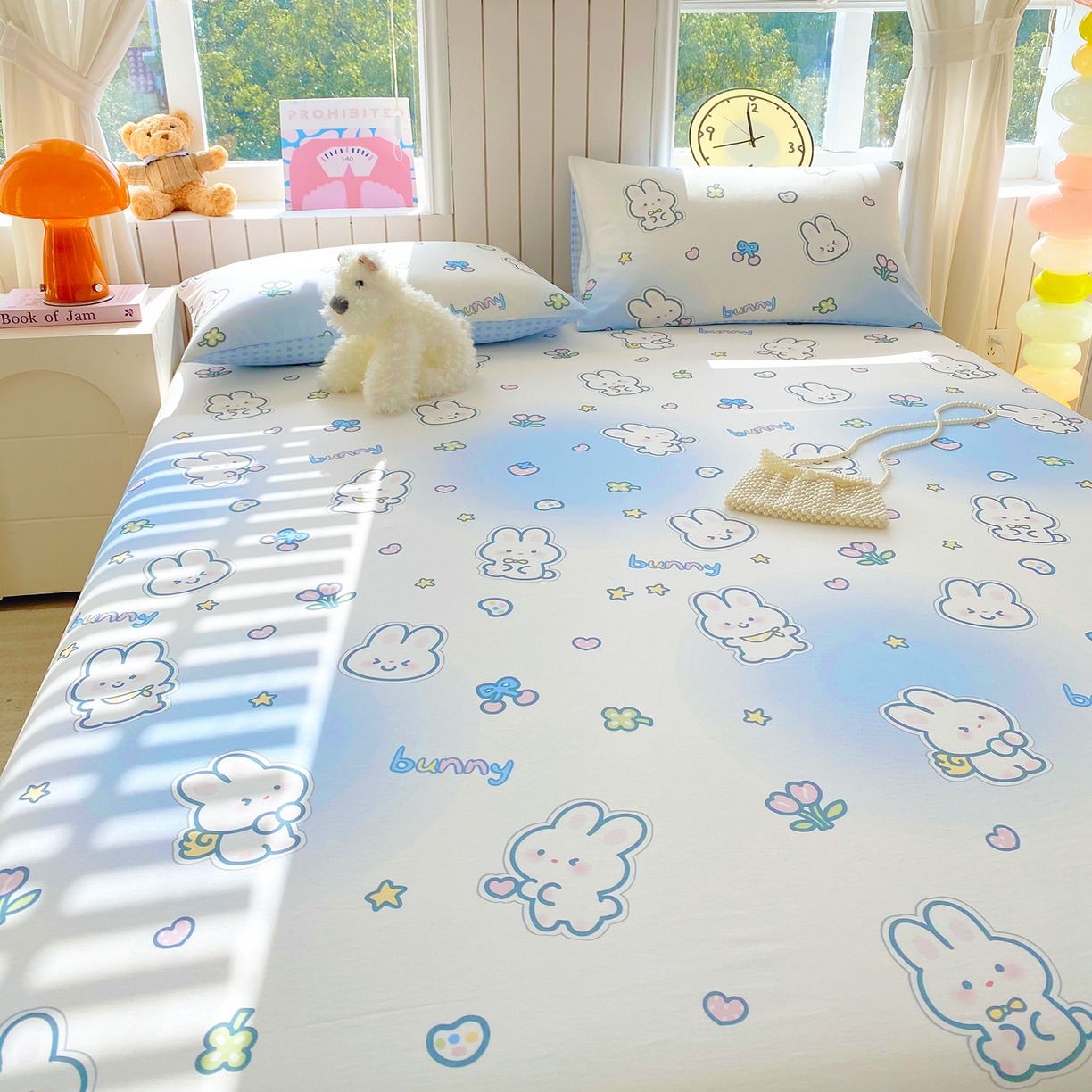 91家纺网 家纺一手货源 找家纺 小懒猪 2026全棉纯棉印花单床单床单单件 星兔软糖