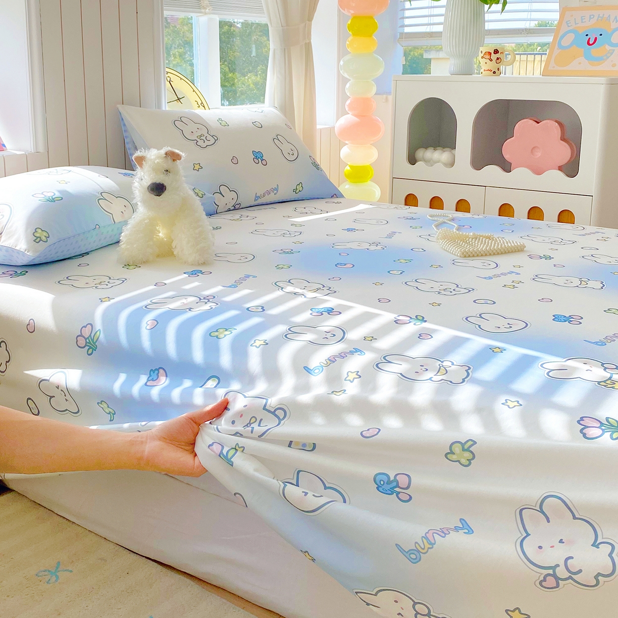 91家纺网 家纺一手货源 找家纺 小懒猪 2026全棉纯棉印花单床单床单单件 星兔软糖