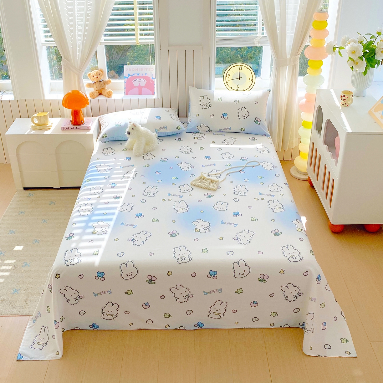 91家纺网 家纺一手货源 找家纺 小懒猪 2026全棉纯棉印花单床单床单单件 星兔软糖