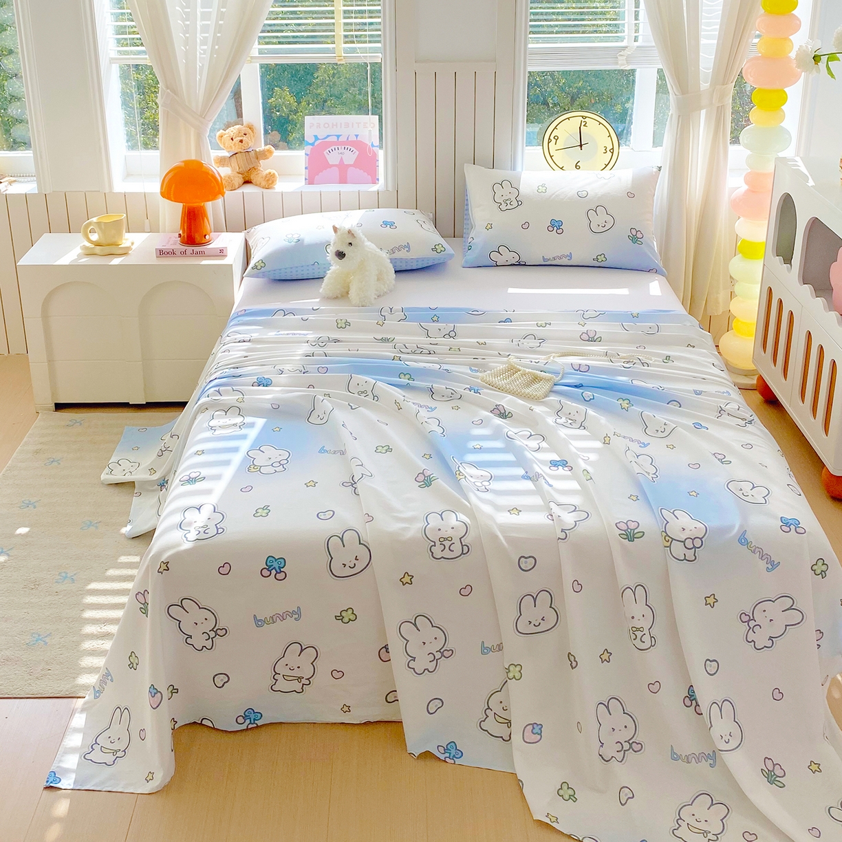 91家纺网 家纺一手货源 找家纺 小懒猪 2026全棉纯棉印花单床单床单单件 星兔软糖