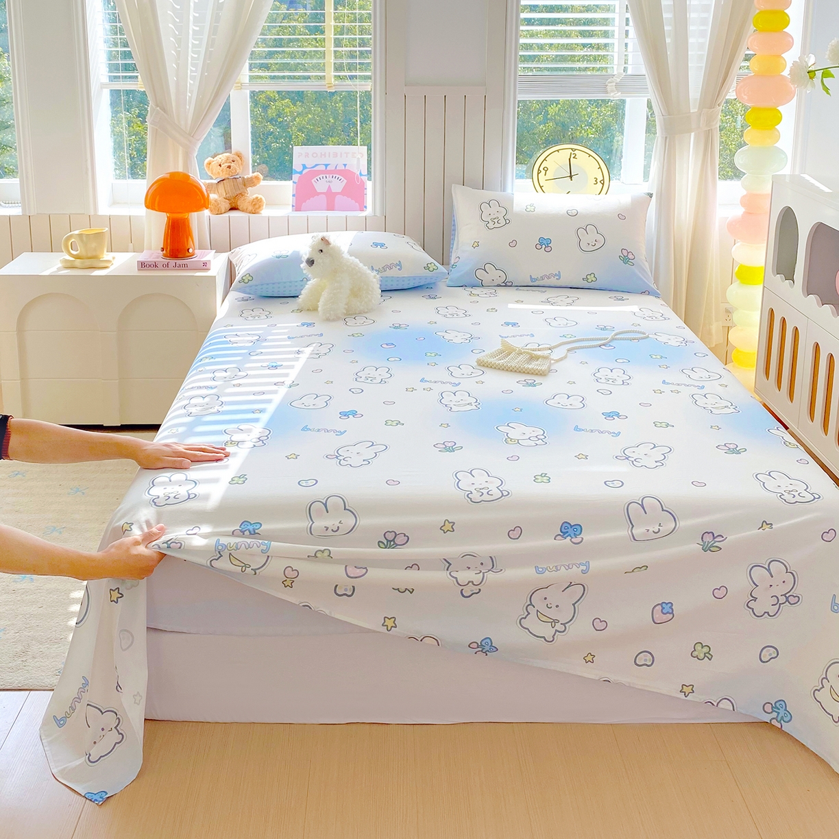 91家纺网 家纺一手货源 找家纺 小懒猪 2026全棉纯棉印花单床单床单单件 星兔软糖