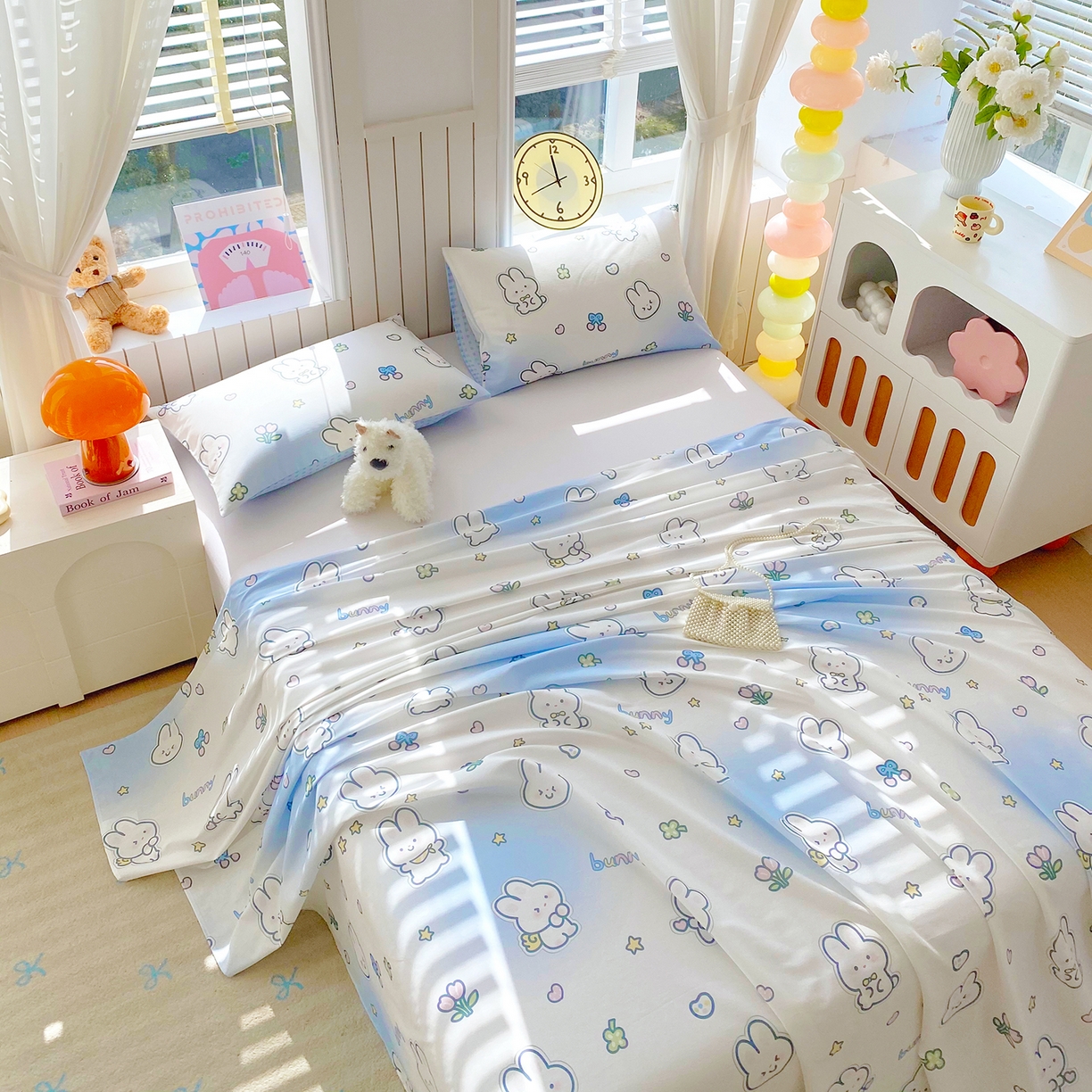 91家纺网 家纺一手货源 找家纺 小懒猪 2026全棉纯棉印花单床单床单单件 星兔软糖