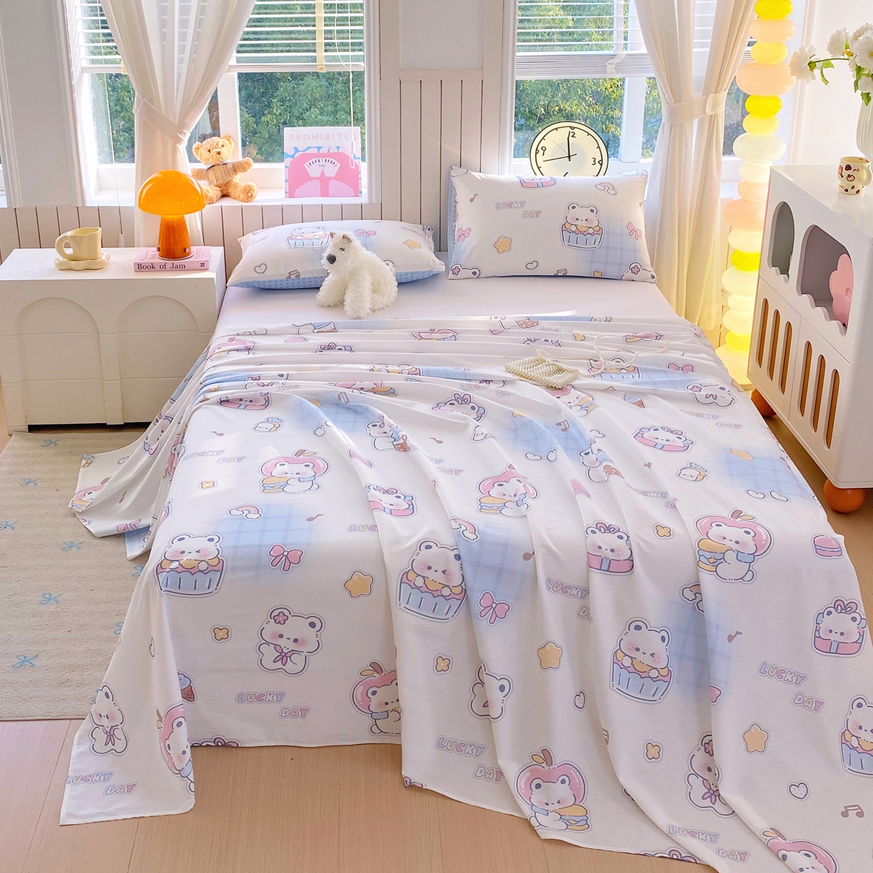 91家纺网 家纺一手货源 找家纺 小懒猪 2026全棉纯棉印花单床单床单单件 元气熊仔