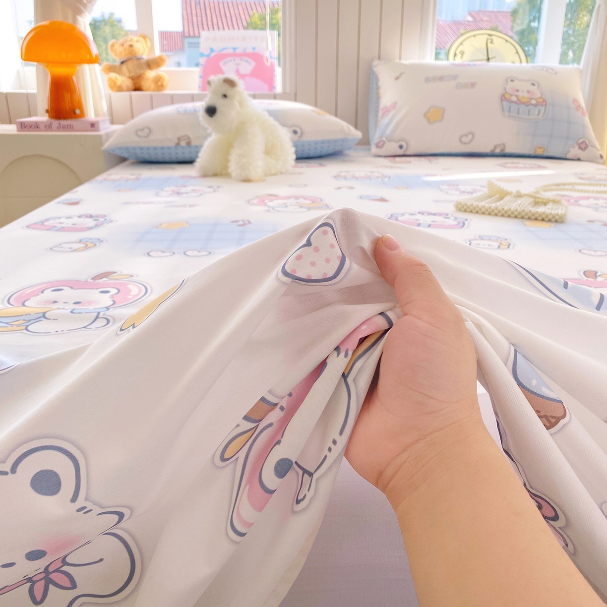 91家纺网 家纺一手货源 找家纺 小懒猪 2026全棉纯棉印花单床单床单单件 元气熊仔