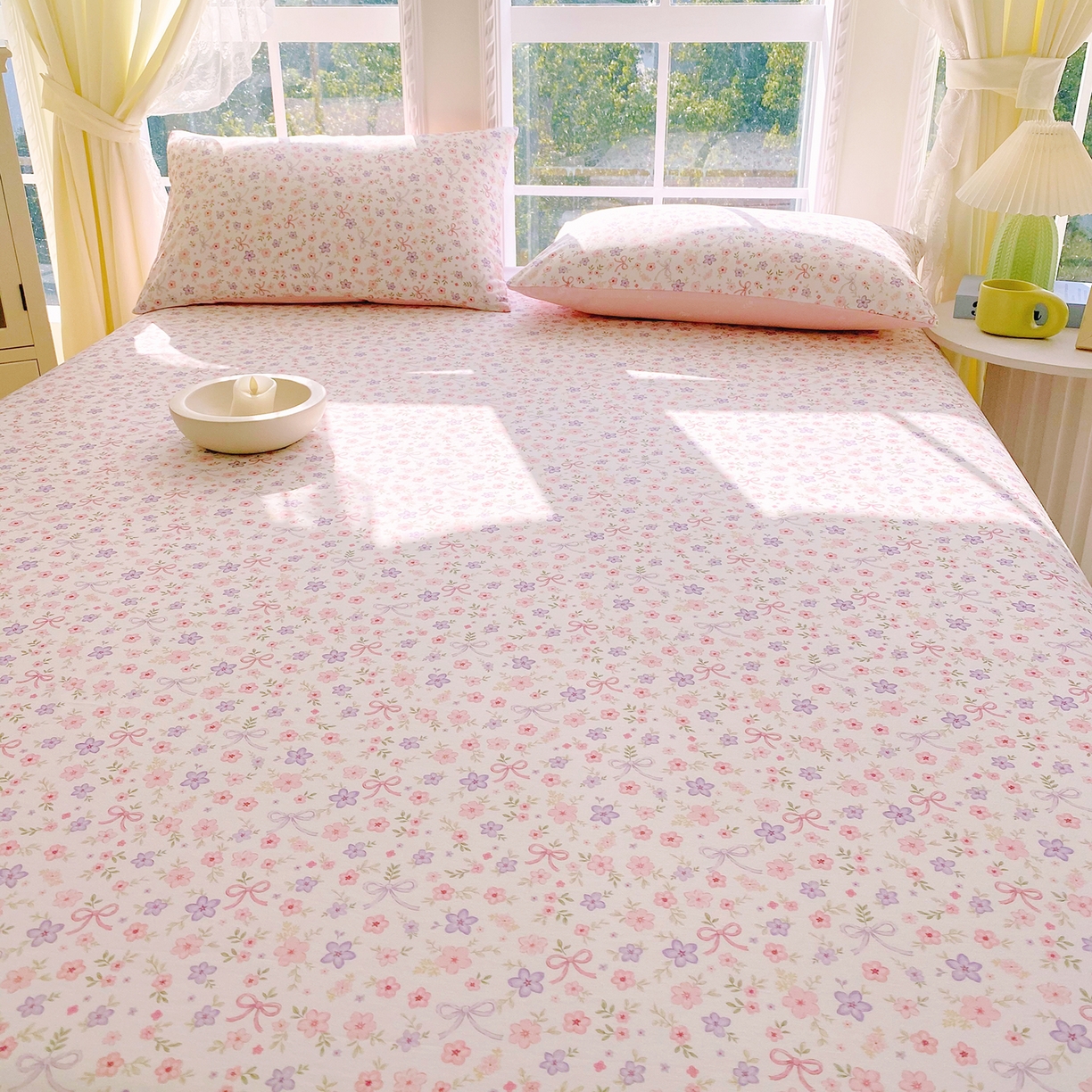 91家纺网 家纺一手货源 找家纺 小懒猪 2026全棉纯棉印花单床单床单单件 紫粉花漾