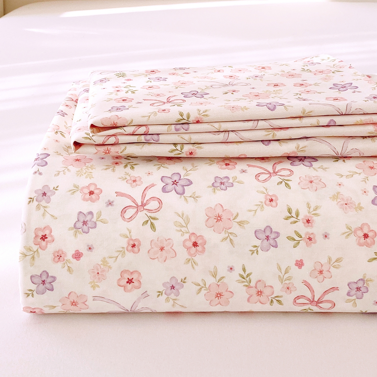 91家纺网 家纺一手货源 找家纺 小懒猪 2026全棉纯棉印花单床单床单单件 紫粉花漾