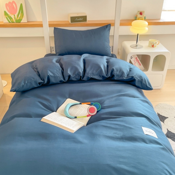 91家纺网 家纺一手货源 找家纺 友承家纺 2026新款四件套磨毛床单被套被罩简约纯色学生宿舍水洗棉3三件套床上用品4被套单件四季单独被罩 宝兰