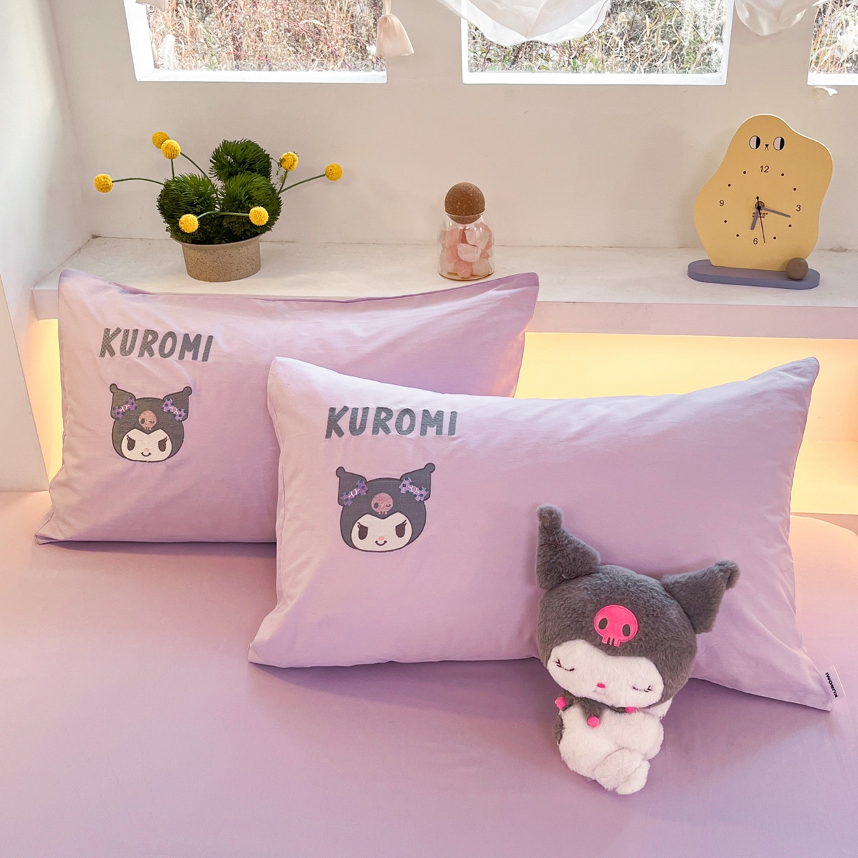 91家纺网 家纺一手货源 找家纺 金爱家 2026新款纯棉三丽鸥毛巾绣四件套 棉毛巾绣-呆萌库洛米