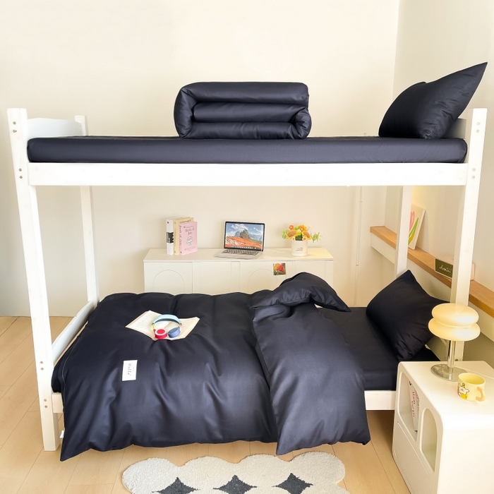 91家纺网 家纺一手货源 找家纺 友承家纺 2026最新款床上用品被套单件冬季纯水洗棉被罩学生宿舍单人150x200x230cm双人磨毛被单 藏青