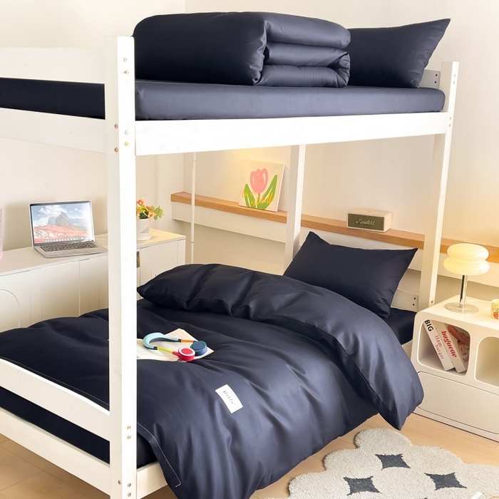 友承家纺 2026最新款床上用品被套单件冬季纯水洗棉被罩学生宿舍单人150x200x230cm双人磨毛被单 藏青