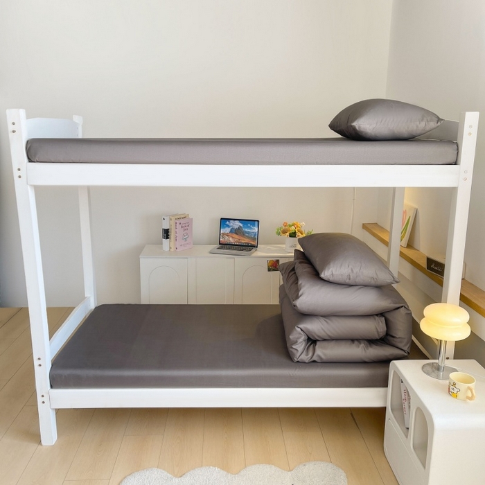 91家纺网 家纺一手货源 找家纺 友承家纺 2026最新款床上用品被套单件冬季纯水洗棉被罩学生宿舍单人150x200x230cm双人磨毛被单 浅灰