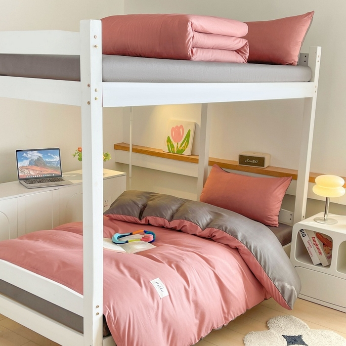 友承家纺 2026最新款床上用品被套单件冬季纯水洗棉被罩学生宿舍单人150x200x230cm双人磨毛被单 豆沙