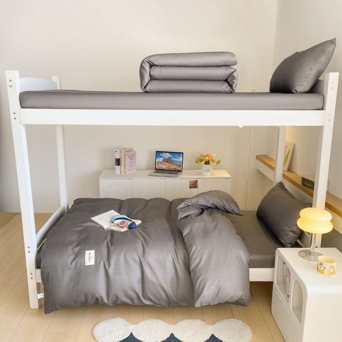 91家纺网 家纺一手货源 找家纺 友承家纺 2026最新款床上用品被套单件冬季纯水洗棉被罩学生宿舍单人150x200x230cm双人磨毛被单 浅灰