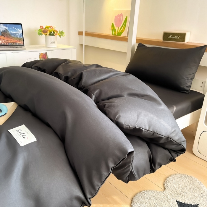 91家纺网 家纺一手货源 找家纺 友承家纺 2026最新款床上用品被套单件冬季纯水洗棉被罩学生宿舍单人150x200x230cm双人磨毛被单 深灰
