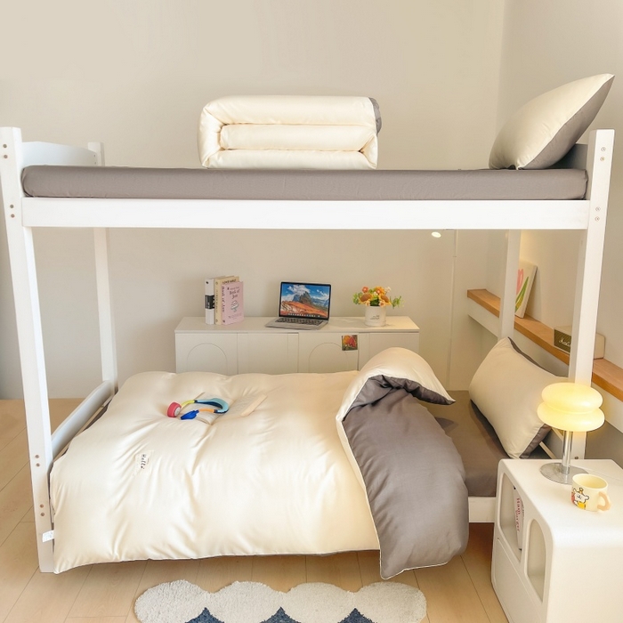 91家纺网 家纺一手货源 找家纺 友承家纺 2026最新款床上用品被套单件冬季纯水洗棉被罩学生宿舍单人150x200x230cm双人磨毛被单 米黄