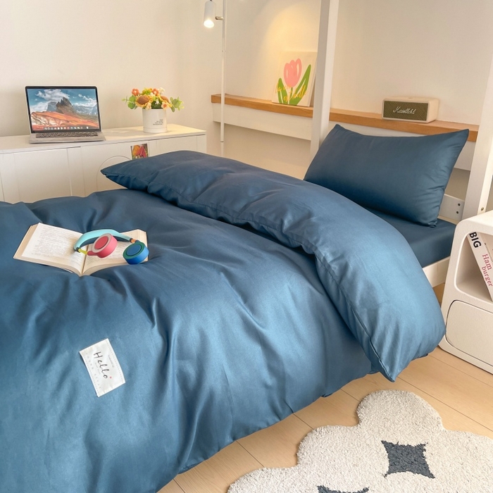 91家纺网 家纺一手货源 找家纺 友承家纺 2026最新款床上用品被套单件冬季纯水洗棉被罩学生宿舍单人150x200x230cm双人磨毛被单 宝兰